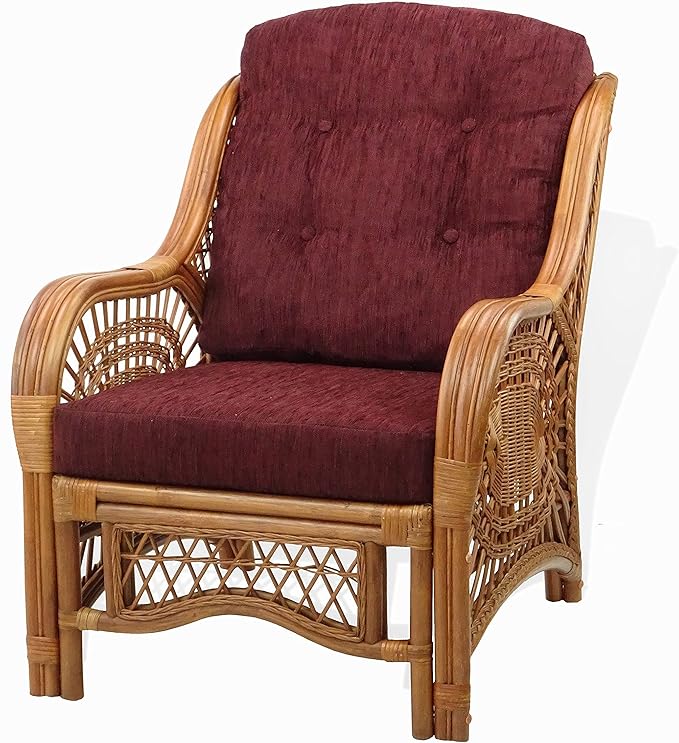 Malibu Lounge Living Accent Armchair Natural Rattan Wicker Handmade Design - Image 4