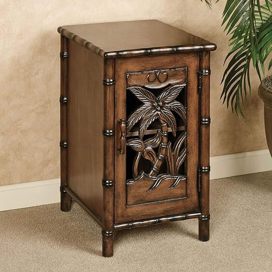Tropical Chairside Storage Cabinet Honey Maple One Size by TouchofClass