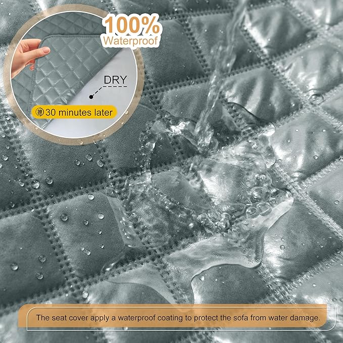 HDCAXKJ 100% Waterproof Reclining Sectional Couch Covers L Shape Recliner Sofa - Image 3