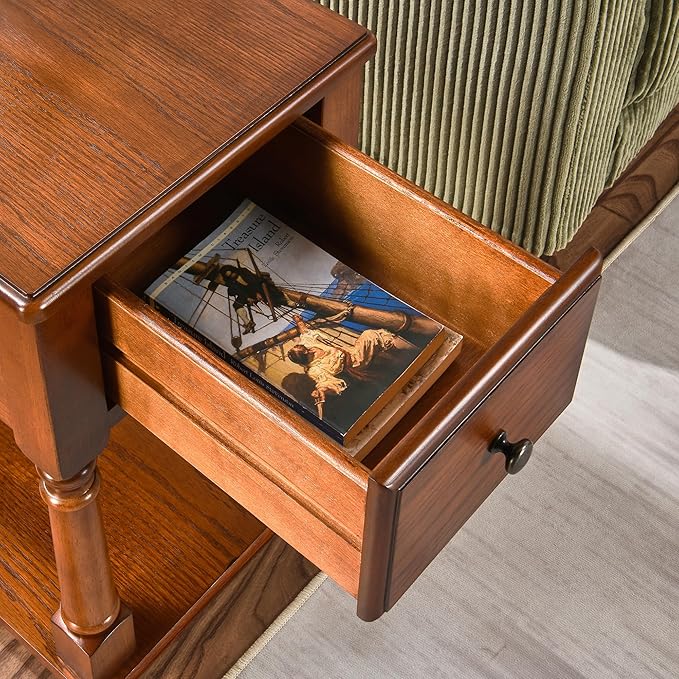 PADMA HOUSE Solid Wood Narrow End Table - Image 6