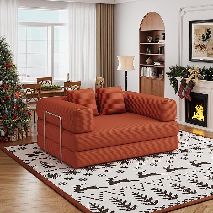 BSHOMGI Folding Sofa Bed, 4 in 1 Convertible Sofas to Lounger Comfy Single Bean by BSHOMGI