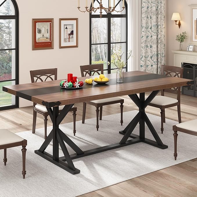 Hlivelood 71 Inch Dining Table for 6 People, Rectangular Kitchen Farmhouse - Image 9