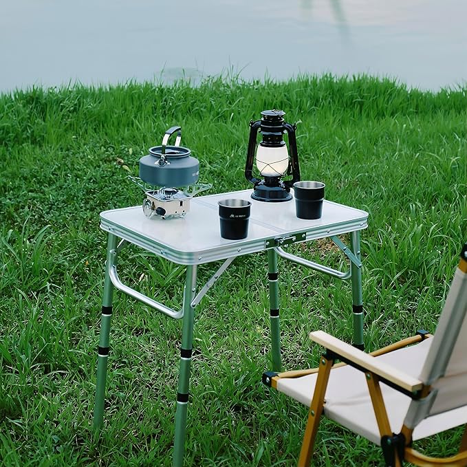 Yriuat Folding Camping Table 2ft Portable Picnic Table Adjustable Height Small - Image 2