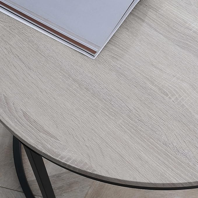 HOMCOM Round Nesting Tables Set of 2, Stacking Coffee Table Set - Image 8