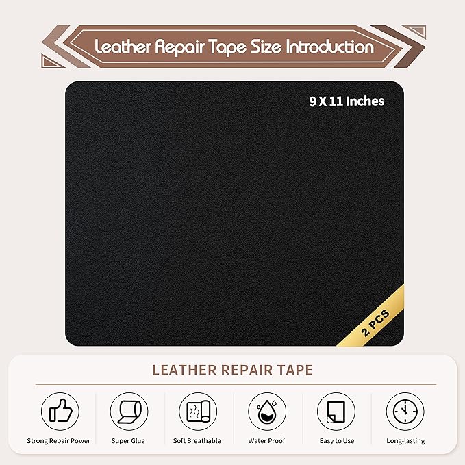 KING MOUNTAIN Leather Repair Patch, 2 Packs 9 x 11 Inches self Adhesive Leather - Image 4