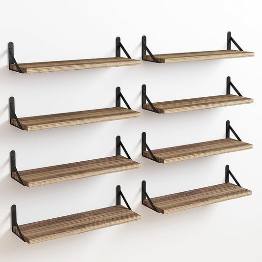 Fixwal Shelves for Room Wall, Width 4.75in Rustic Wood Wall Storage, Floating by Fixwal