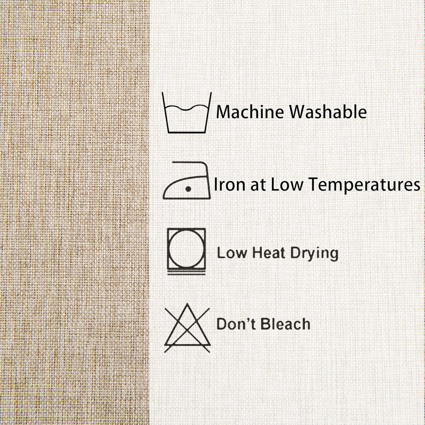 Hiasan 2 Pack Faux Linen Rectangle Tablecloth - Wrinkle and Stain Resistant Washable Table Cloth for Kitchen Dining Room Holiday Table Cover for Party Dinner, Beige, 60 x 84 Inch