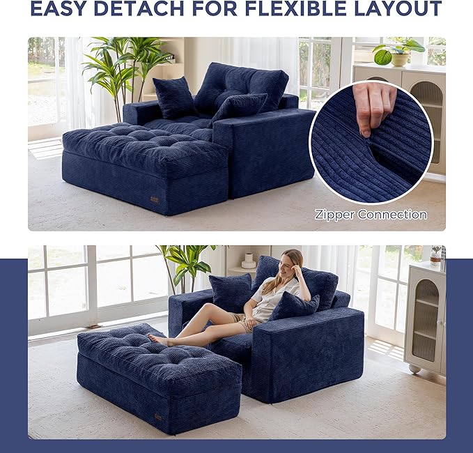 MAXYOYO Sectional Sofa Couch and Chaise Lounge, L Shaped Modern Cloud Couch - Image 5