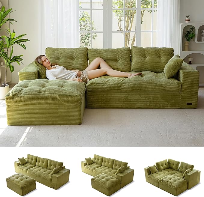 MAXYOYO 104" L Shaped Modular Sectional Sofa by MAXYOYO