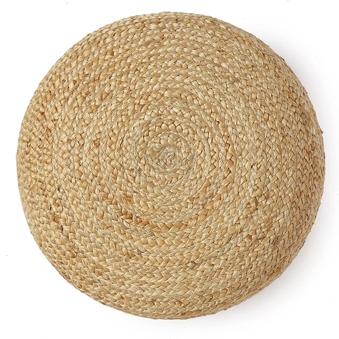 · REDEARTH · Jute Circular Low Pouf Ottoman - Image 8