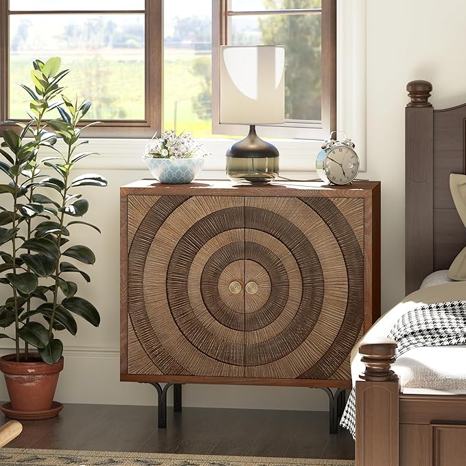 Aoikax Farmhouse 2-Door Storage Cabinet, Accent Wooden Storage Cabinet - Image 6