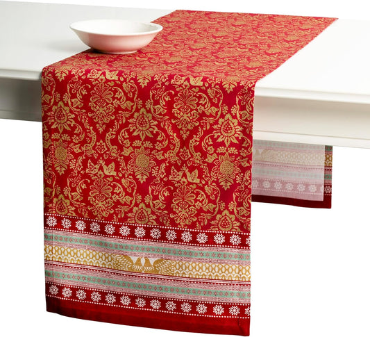 Maison d' Hermine Table Runner 100% Cotton Single Layer Table Runners 108 inches Long Decorative for Home Kitchen Dining Party Baby Shower Wedding Bridal Shower (Sofia, 14.50" x 108")