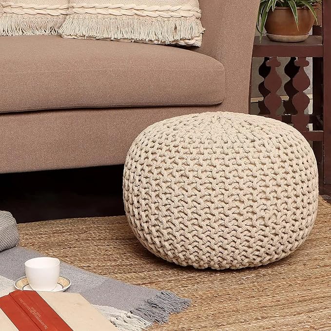 · REDEARTH · Round Pouf Ottoman - Image 2