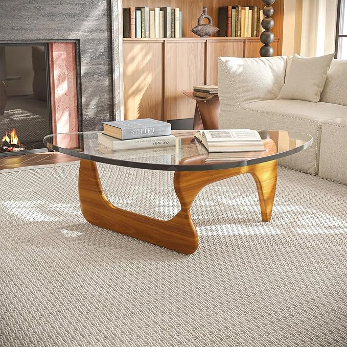 Modern Glass Coffee Table, 35.8" Small Center Table, Mid Century Tea Tables - Image 3