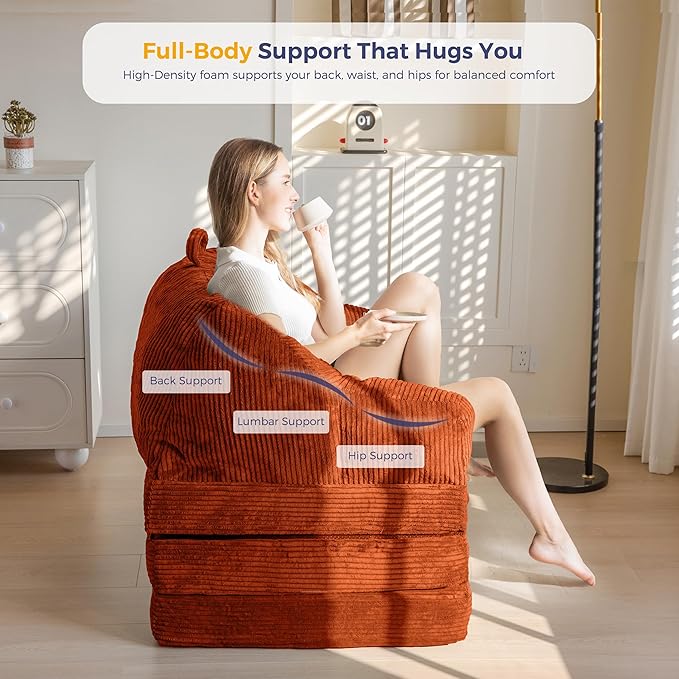 MAXYOYO Folding Sofa Bed with Backrest, Boneless Fold Out Couch Bed with Handle - Image 8