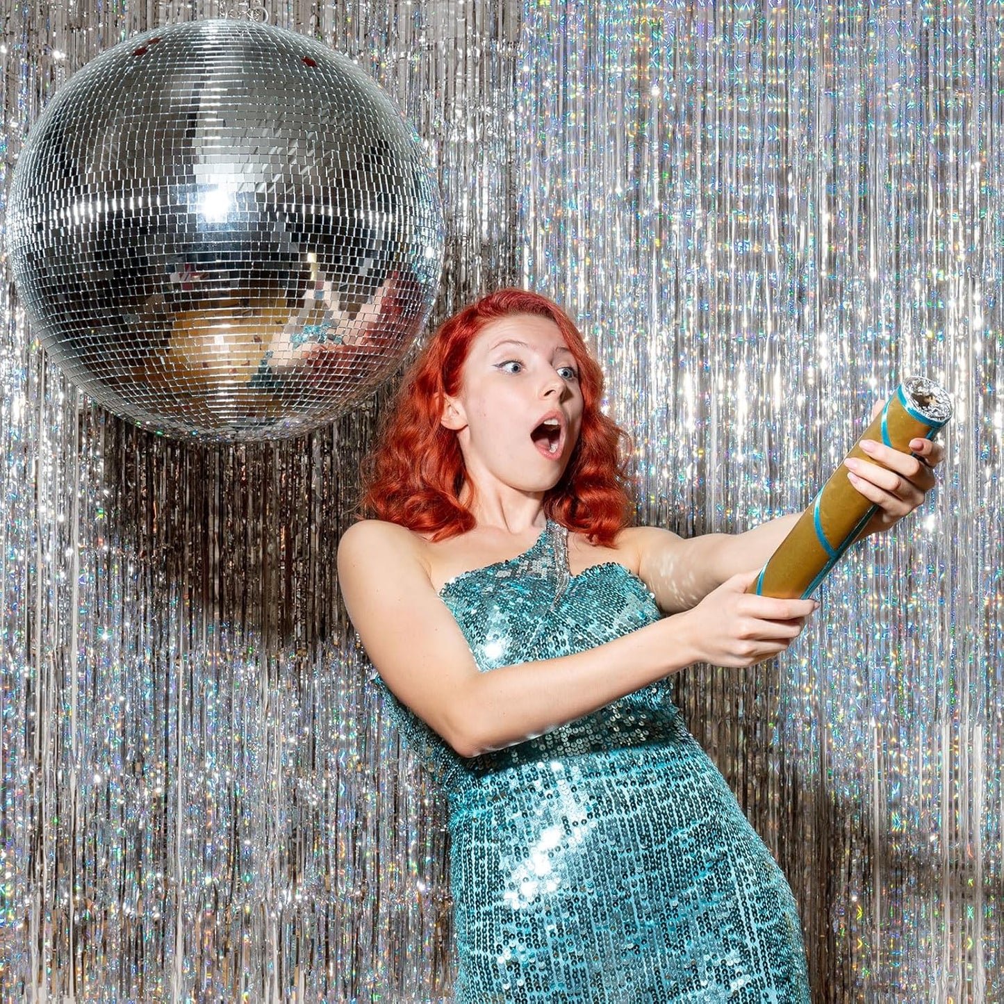 10 Pack Silver Tinsel Foil Fringe Curtains Party Decorations Streamers for Christmas Birthday Bachelorette Party Wedding Baby Shower Decor