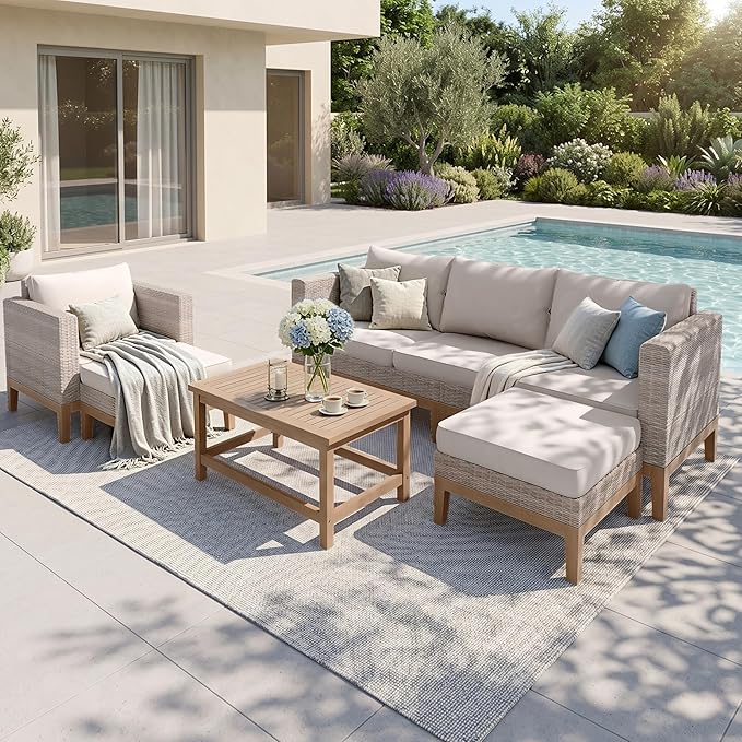 Sophia & William Patio Furniture Set, 5-Piece Wicker Patio Conversation Set by SophiaWilliam