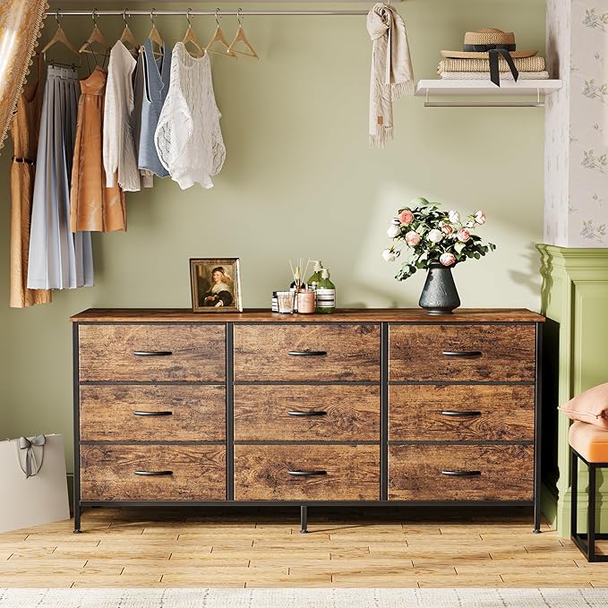 Huuger 9 Drawer Dresser, 47 Inch Dresser TV Stand - Image 4