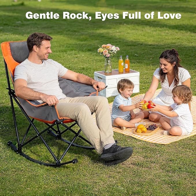 SUNNYFEEL Oversized Rocking Camping Chair 2 Pack, Fully Padded Patio Chair - Image 6
