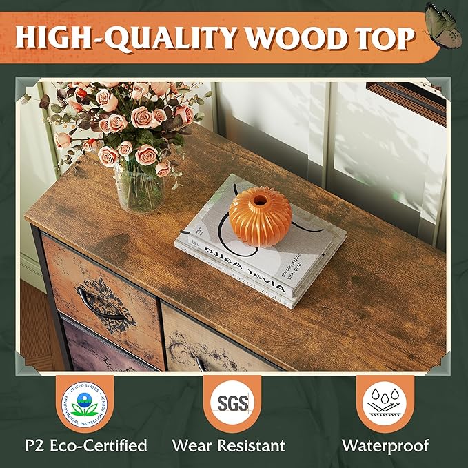 WLIVE Dresser for Bedroom with 8 Drawers, Wide Fabric Dresser for Storage and - Image 6