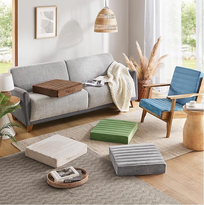Codi High Density Foam Floor Pillow 2 Sets, Large Meditation Cushions Seating - Image 7