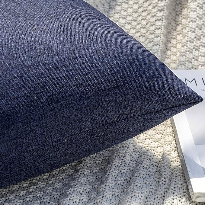 MIULEE Pack of 2 Decorative Outdoor Solid Waterproof Throw Pillow Covers Euro - Image 2