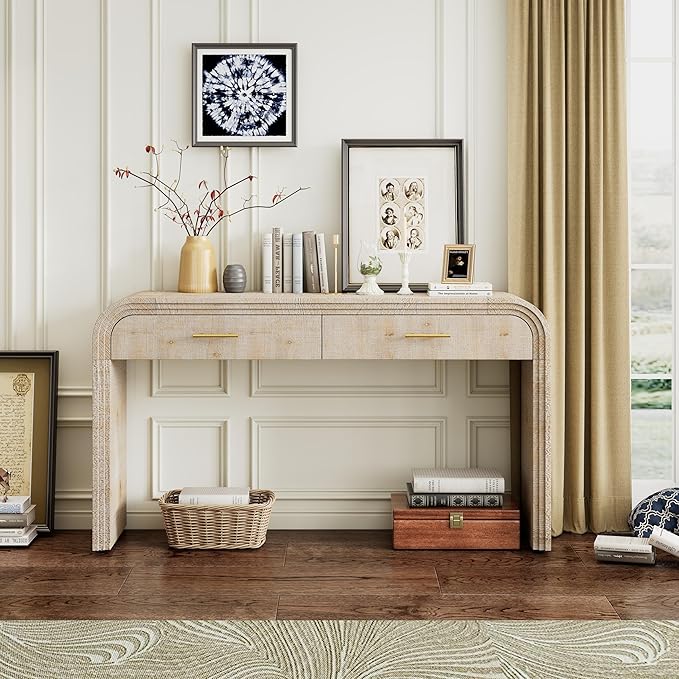 59'' Retro Console Table Farmhouse Sofa Table Entryway Table - Image 5