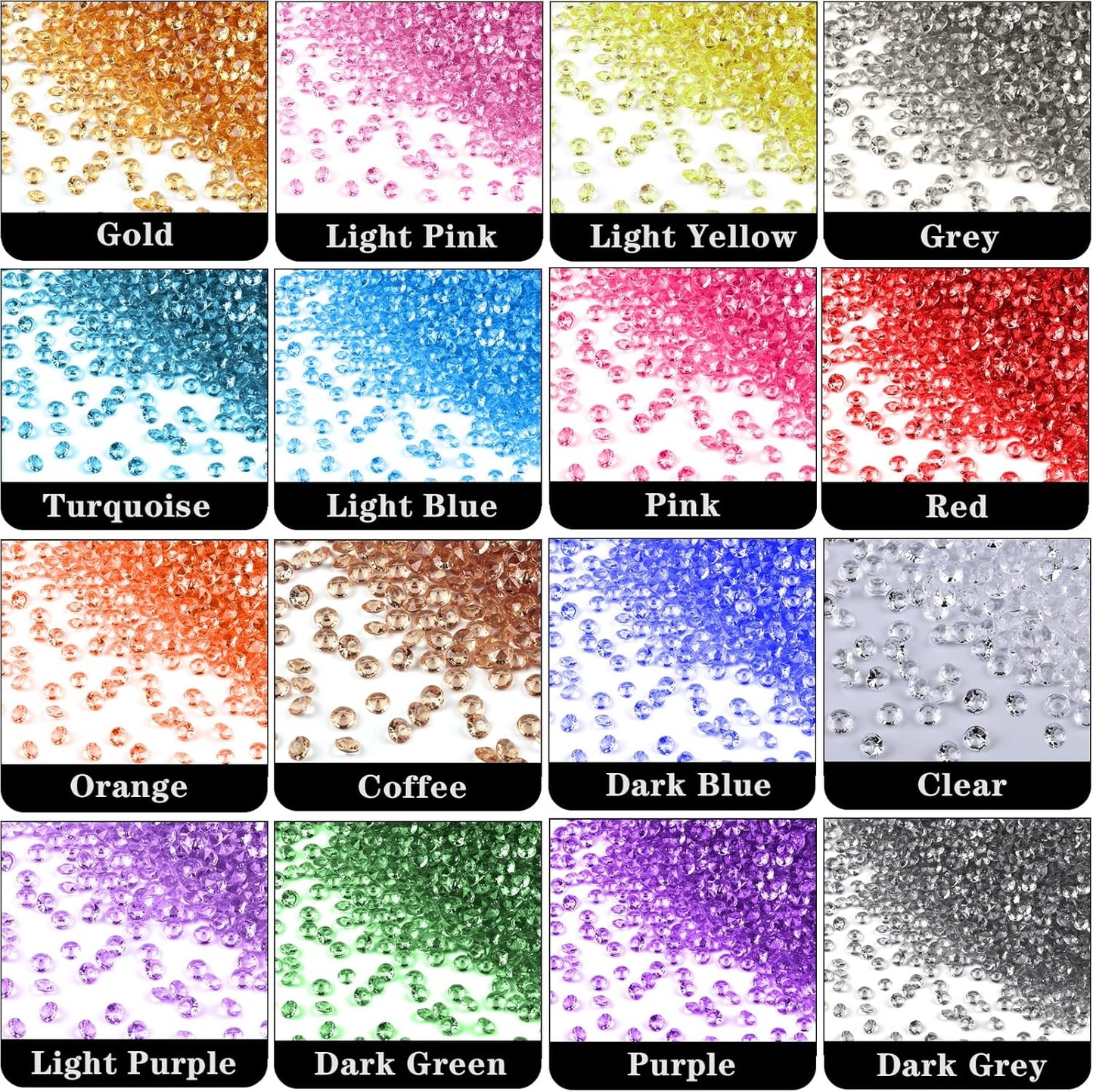 10000Pcs Crystal Acrylic Diamond Fake Gems Vase Filler, 4.5mm Faux Diamonds for Table Scatter Wedding Party, Bridal Shower, Birthday Decoration, Gold