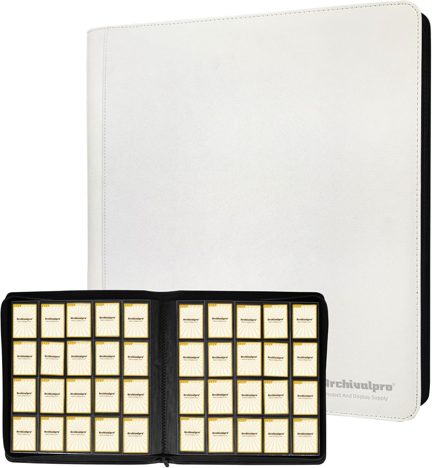 20 Pockets Premium Card Binder 1280 Cards Trading Card Binders Side Load Card Storage Display Album(20 Pocket 1280 Card Slot,White)