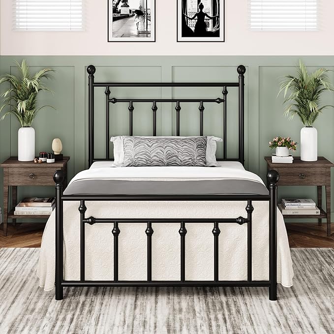 Allewie 14 Inch Twin Size Metal Platform Bed Frame by Allewie