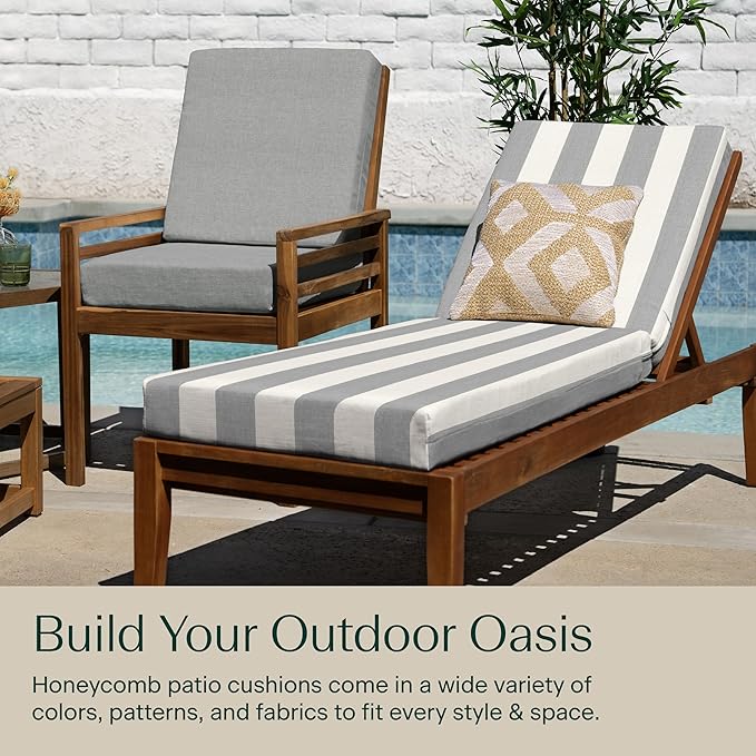 Honeycomb Outdoor Chaise Lounge Cushion - Image 4