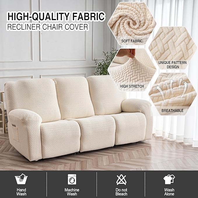 Genina Recliner Sofa Cover Stretch Couch Covers, Sofa Slipcover - Image 2