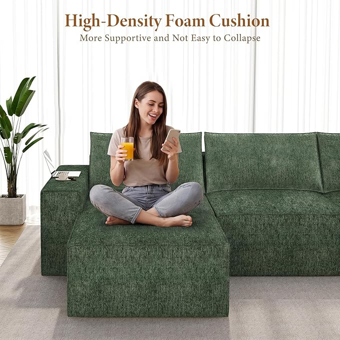 Vesgantti 143.7" Oversized Boneless Couch, Modern 7 Seater Modular Sectional - Image 4