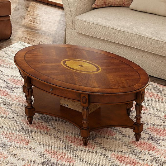 Solid Wood Oval Coffee Table by JESONVID