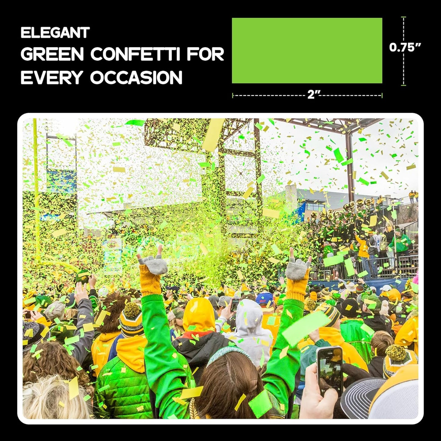 Ultimate Confetti, Light Green Biodegradable Confetti - Rectangular Flame-Resistant Tissue Paper Confetti for Cannon and Launcher use – Best for Gender Reveal, Parties, and Concerts - 20 lb, 320 oz