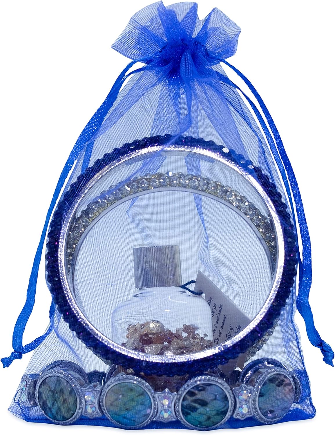 TheDisplayGuys 48-Pack 4x6 Royal Blue Sheer Organza Gift Bags with Drawstring, Goodie Bags for Jewelry, Candy Bags, Treat Bags, Wedding Favors Small Mesh Bags