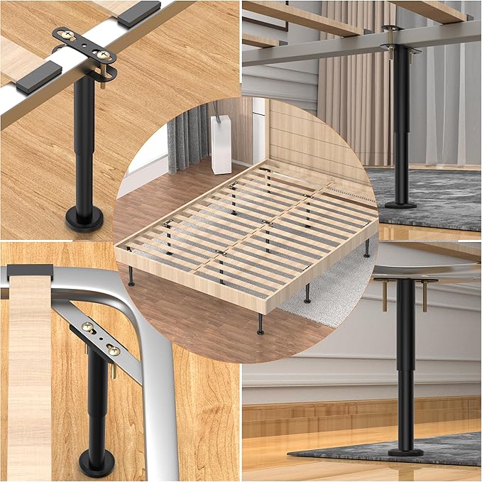Wlrrcwdttc 2 Pcs Adjustable Height Bed Support Legs 7.08-12.6 inch, Bed Frame - Image 4