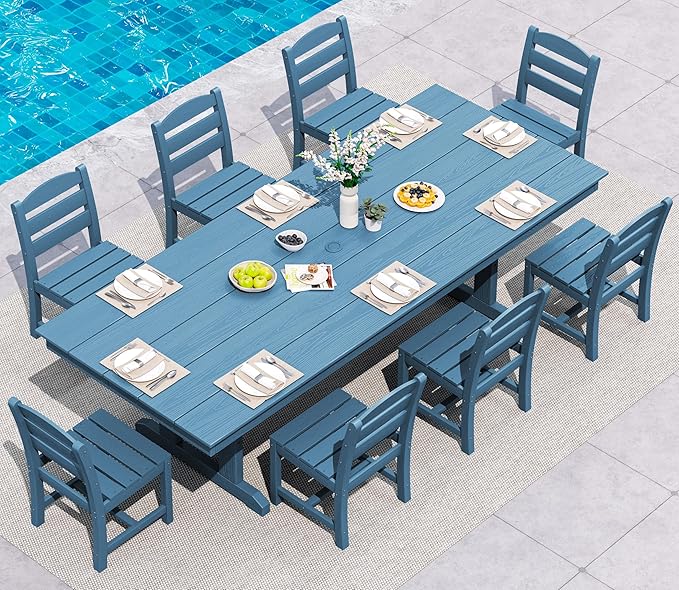 SERWALL 9 Piece Outdoor Dining Set by SERWALL