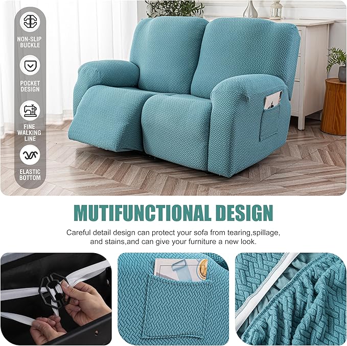 Genina Recliner Loveseat Cover Stretch Couch Covers Sofa slipcover - Image 4