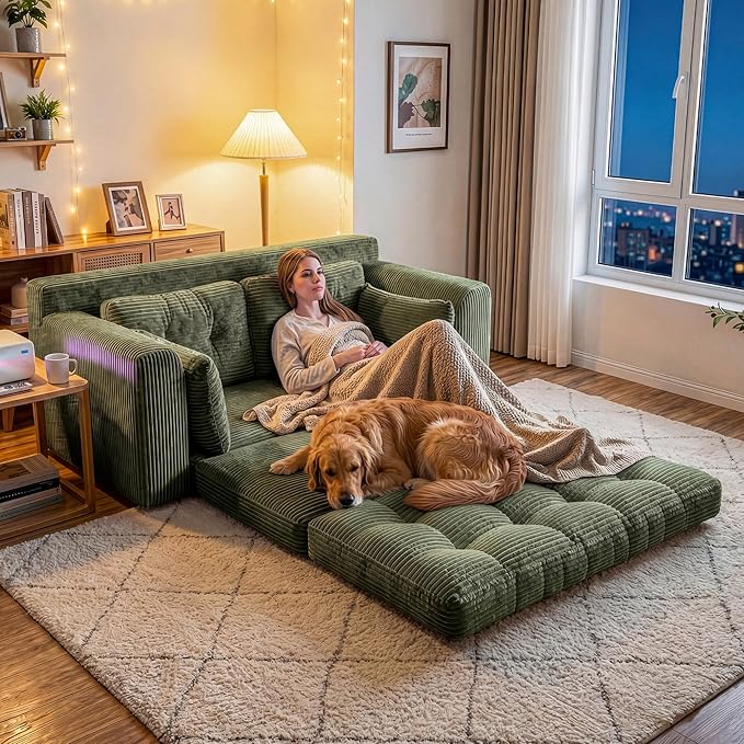 Homkdom Convertible Loveseat Sleeper, Space-Saving Folding Sofa Bed - Image 6