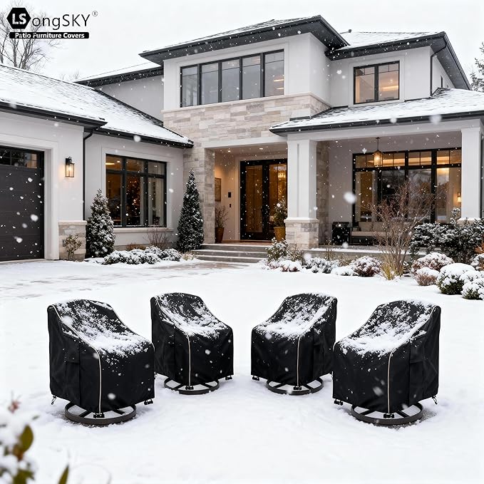 Patio Swivel Chair Cover 4 Pack, Waterproof Heavy Duty Outdoor Chair Covers - Image 7