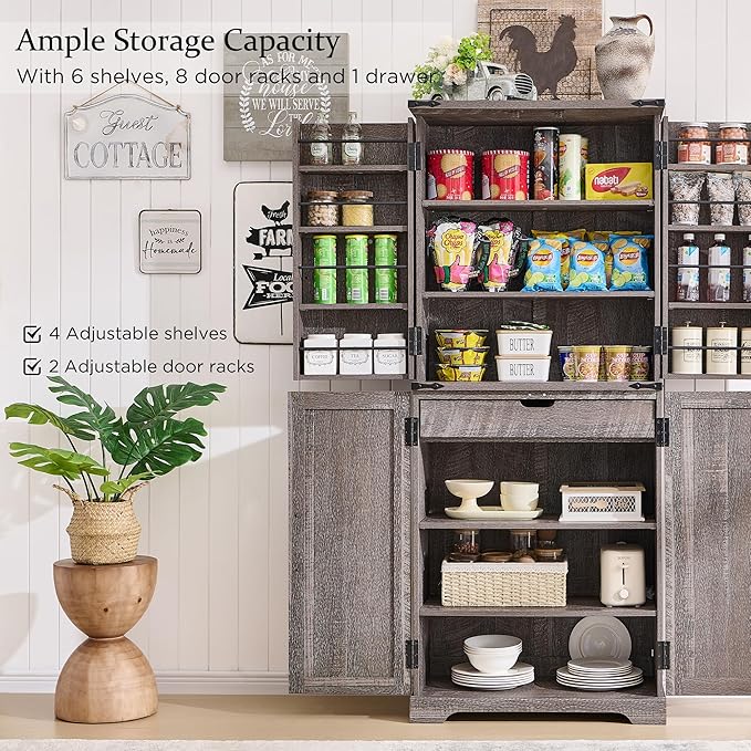 ACCOHOHO 72" Tall Kitchen Pantry, Farmhouse Storage Cabinet - Image 3