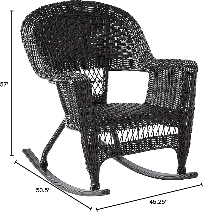 Jeco 3 Piece Rocker Wicker Chair Set - Image 8