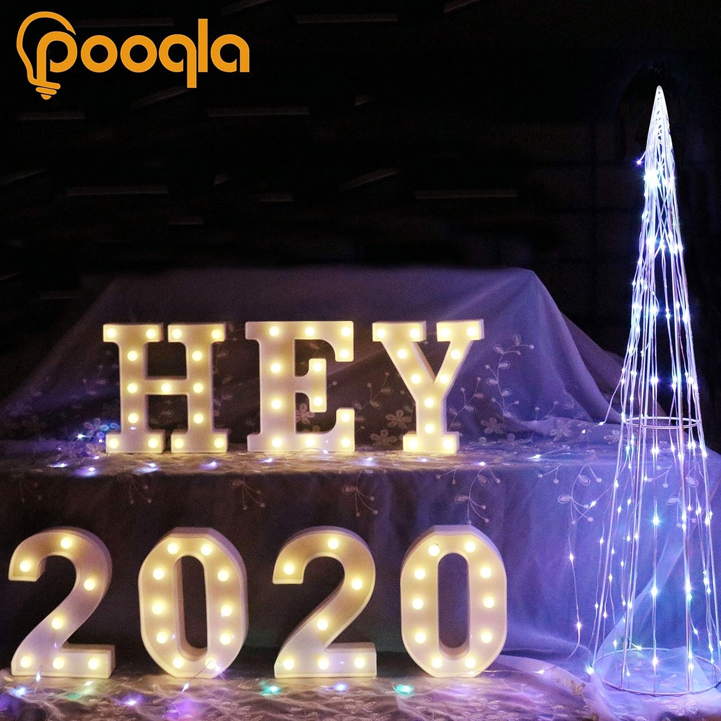 Pooqla LED Marquee Letter Lights Sign, Light Up Alphabet Letter for Home Party Wedding Decoration M