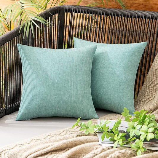 MIULEE Pack of 2 Decorative Outdoor Solid Waterproof Throw Pillow Covers Spring by MIULEE