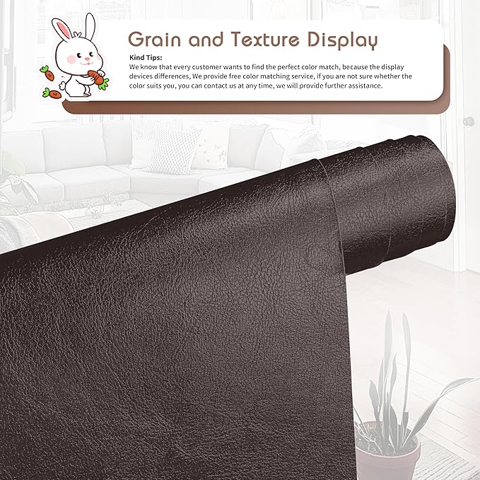 KING MOUNTAIN Leather Repair Patch, 16 x 60 Inches self Adhesive Leather Repair - Image 2
