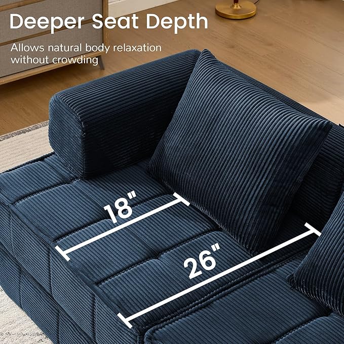 Korser Folding Convertible Sofa Bed, Corduroy Upholstered Boneless Couch - Image 7