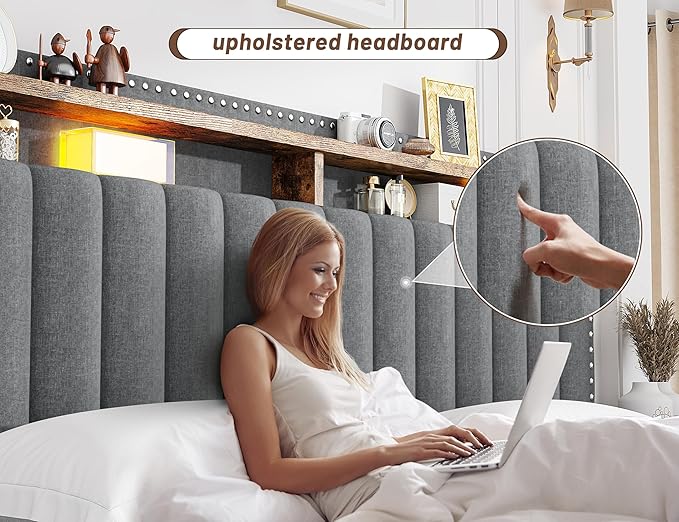EnHomee Upholstered King Size Bed Frame - Image 7