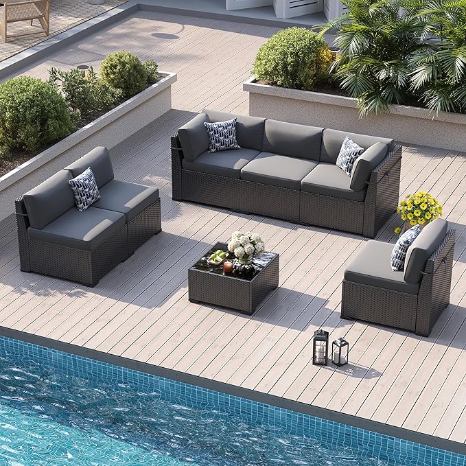 Patio Furniture Sets, 7-Piece Outdoor Patio Furniture - Image 2