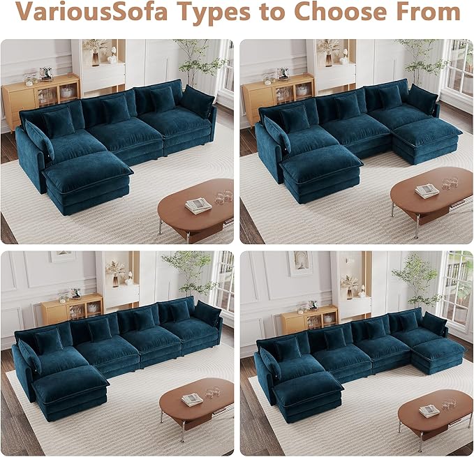 mikibama Modular Sectional Sofa, 146.5 Inch L Shaped Couch Set - Image 6